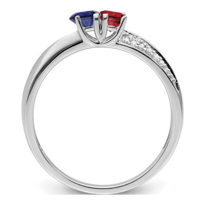 14K White Gold Diamond Family Mother's Ring – view 3