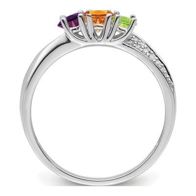14K White Gold 1/20 ct tw Diamond Set Family Ring – view 3