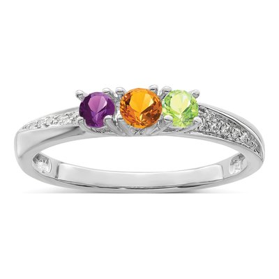 14K White Gold 1/20 ct tw Diamond Set Family Ring – view 2
