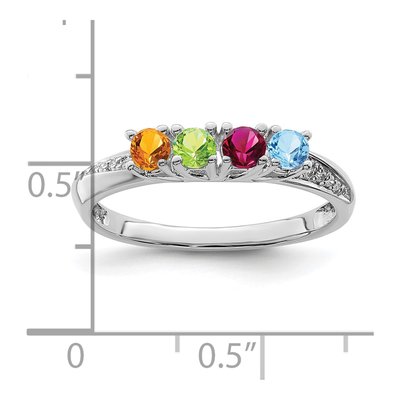 14K White Gold Diamond Set Family Ring – view 4