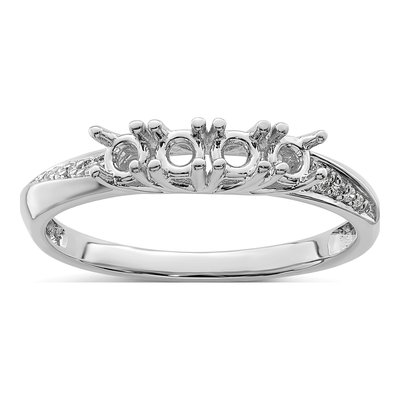14K White Gold Diamond Set Family Ring – view 5