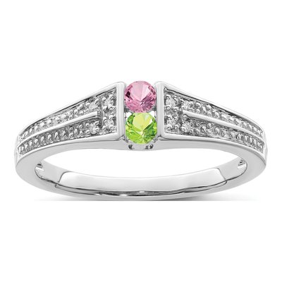 14K White Gold Diamond Family Ring Semi-Mount – view 2
