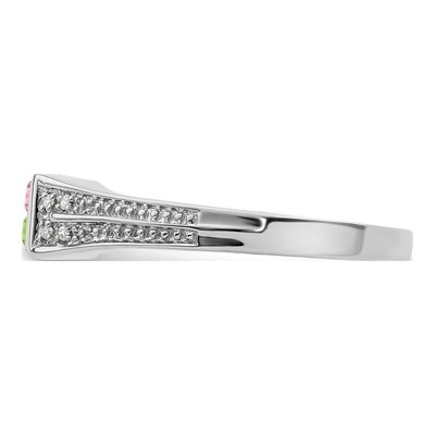 14K White Gold Diamond Family Ring Semi-Mount – view 4