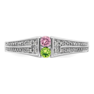 14K White Gold Diamond Family Ring Semi-Mount – view 5