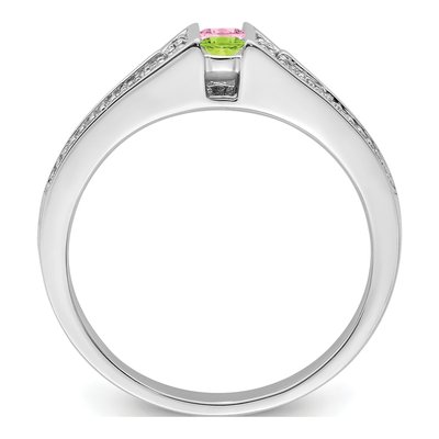 14K White Gold Diamond Set Family Ring – view 3