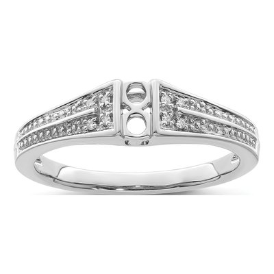 14K White Gold Diamond Set Family Ring – view 7