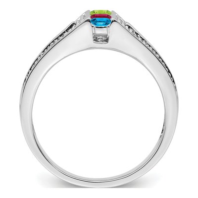 14K White Gold Diamond Set Family Ring – view 3
