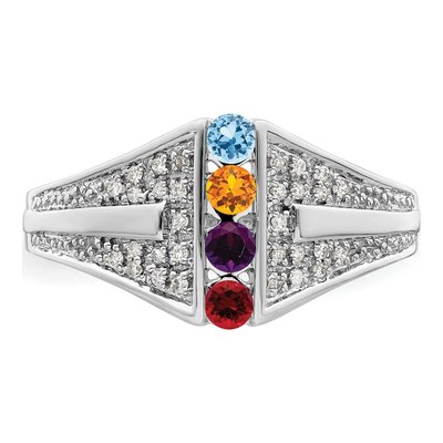 14K White Gold Diamond Family Ring Semi-Mount – view 5