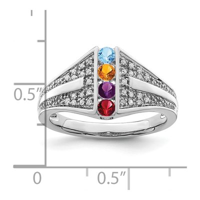 14K White Gold 1/8 ct tw Diamond Set Family Ring – view 6