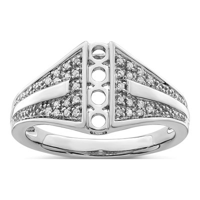 14K White Gold 1/8 ct tw Diamond Set Family Ring – view 7