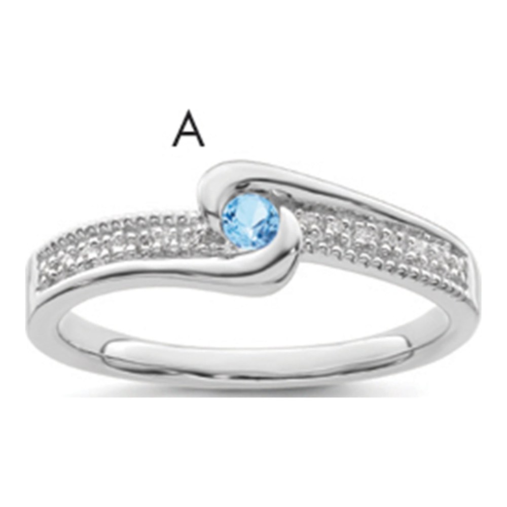 14K White Gold Diamond Personalized Family Ring