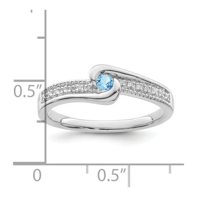 14K White Gold 1/20 ct tw Diamond Personalized Family Ring – view 4