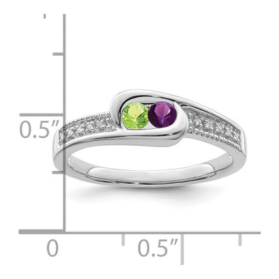 14K White Gold Diamond Personalized Family Ring – view 4