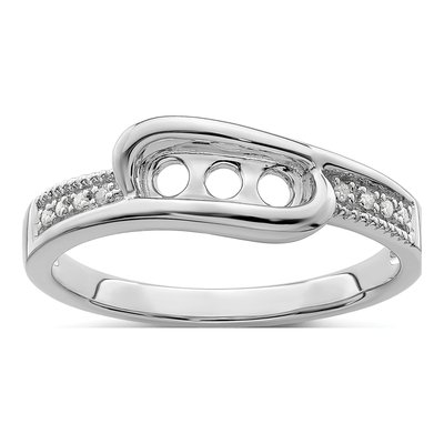 14K White Gold Diamond Personalized Family Ring – view 5