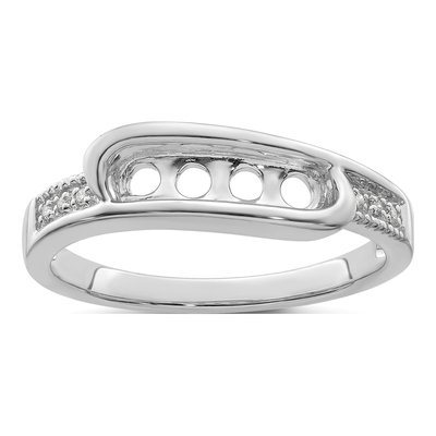 14K White Gold Diamond Personalized Family Ring – view 5