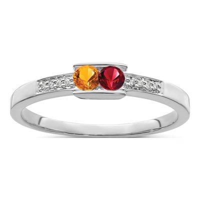 14K White Gold Diamond Set Family Ring – view 2