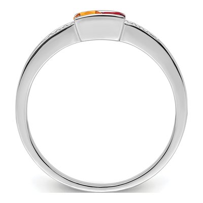 14K White Gold Diamond Set Family Ring – view 3