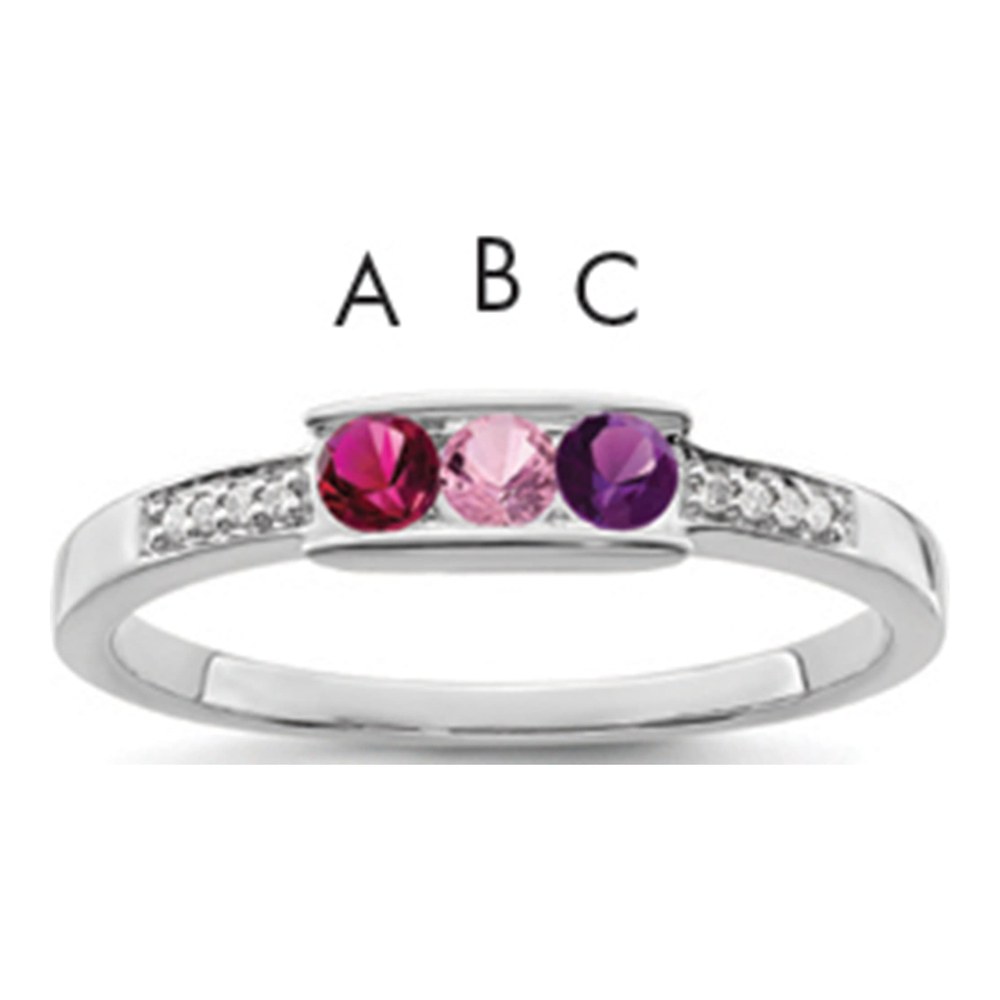 14K White Gold Personalized Family Ring