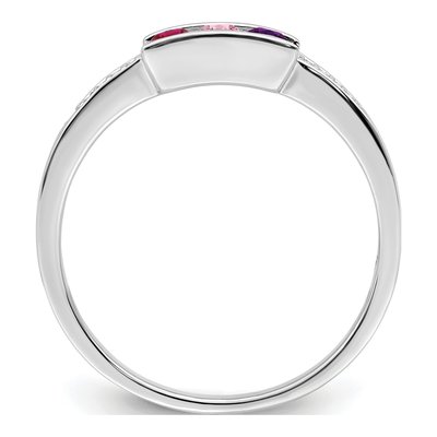 14K White Gold Diamond Set Family Ring – view 3