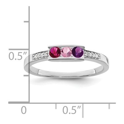 14K White Gold Diamond Set Family Ring – view 4