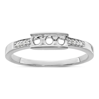 14K White Gold Diamond Set Family Ring – view 5