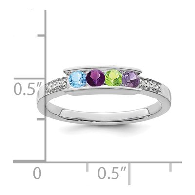 14K White Gold Diamond Family Ring – view 4