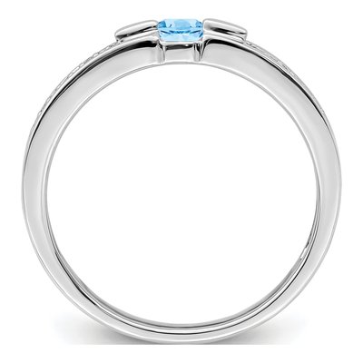 14K White Gold Diamond Personalized Family Ring – view 3