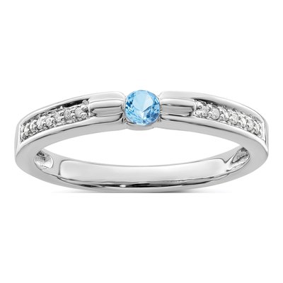 14K White Gold 1/20 ct tw Diamond Personalized Family Ring – view 2
