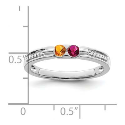 14K White Gold Diamond Personalized Family Ring – view 4