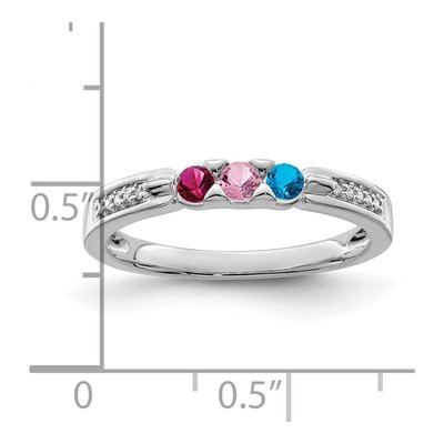 14K White Gold Diamond Personalized Family Ring – view 4