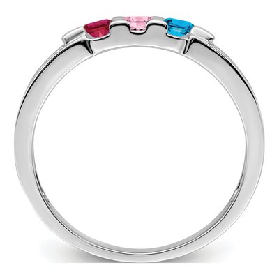 14K White Gold Diamond Personalized Family Ring – view 3