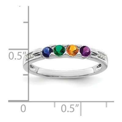 14K White Gold Diamond Family Ring Semi-Mount – view 4