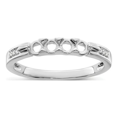 14K White Gold Diamond Family Ring Semi-Mount – view 5