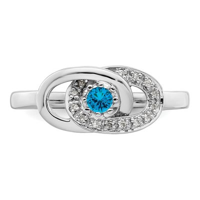 14K White Gold Diamond Set Family Ring – view 5