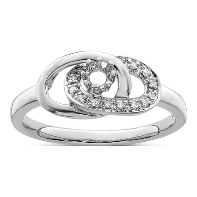 14K White Gold Diamond Set Family Ring – view 7