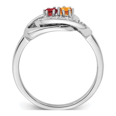 14K White Gold Diamond Family Mother's Ring – view 3