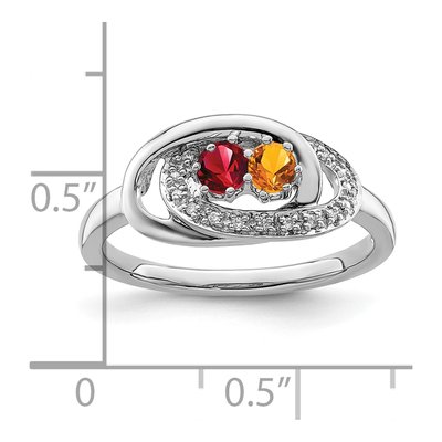 14K White Gold Diamond Family Mother's Ring – view 6