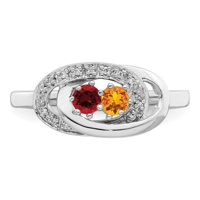 14K White Gold Diamond Set Family Ring – view 5