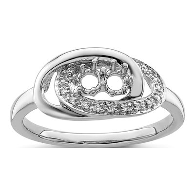 14K White Gold Diamond Set Family Ring – view 7