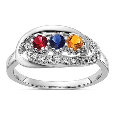 14K White Gold 1/20 ct tw Diamond Set Family Ring – view 2