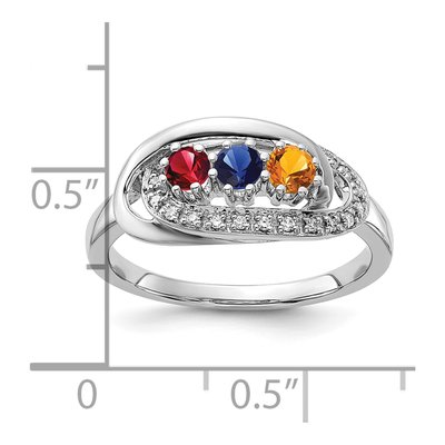 14K White Gold 1/20 ct tw Diamond Set Family Ring – view 6