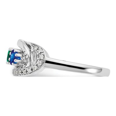 14K White Gold 1/15 ct tw Diamond Genuinestone Set Family Ring – view 4
