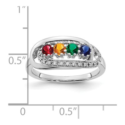 14K White Gold 1/15 ct tw Diamond Genuinestone Set Family Ring – view 8