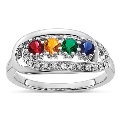 14K White Gold 1/15 ct tw Diamond Set Family Ring – view 2