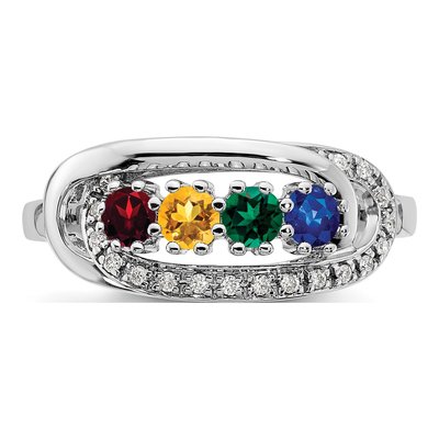 14K White Gold 1/15 ct tw Diamond Set Family Ring – view 5