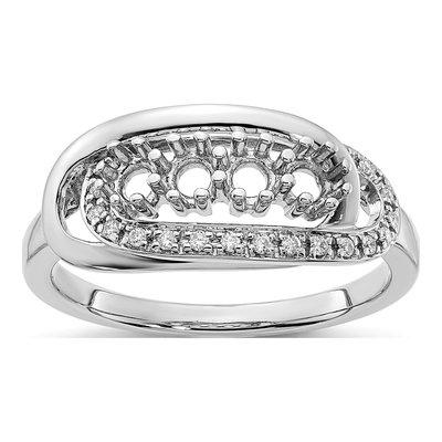 14K White Gold 1/15 ct tw Diamond Set Family Ring – view 7