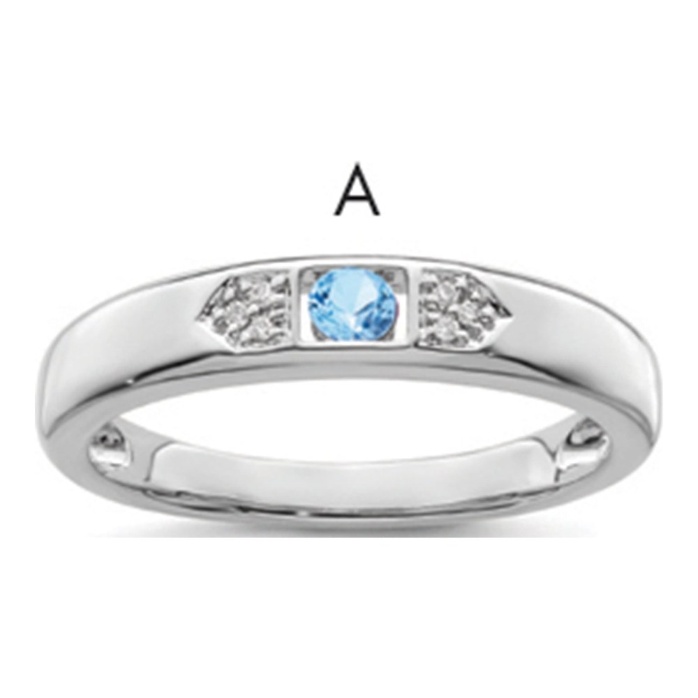 14K White Gold Family Ring with Diamond Accent
