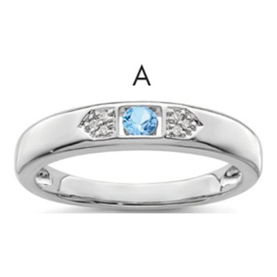 14K White Gold Diamond Family Ring