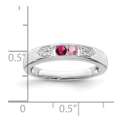 14K White Gold Diamond Family Ring Semi-Mount – view 4