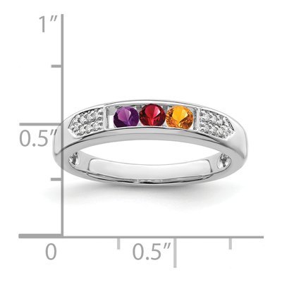 14K White Gold Diamond Personalized Family Ring – view 4